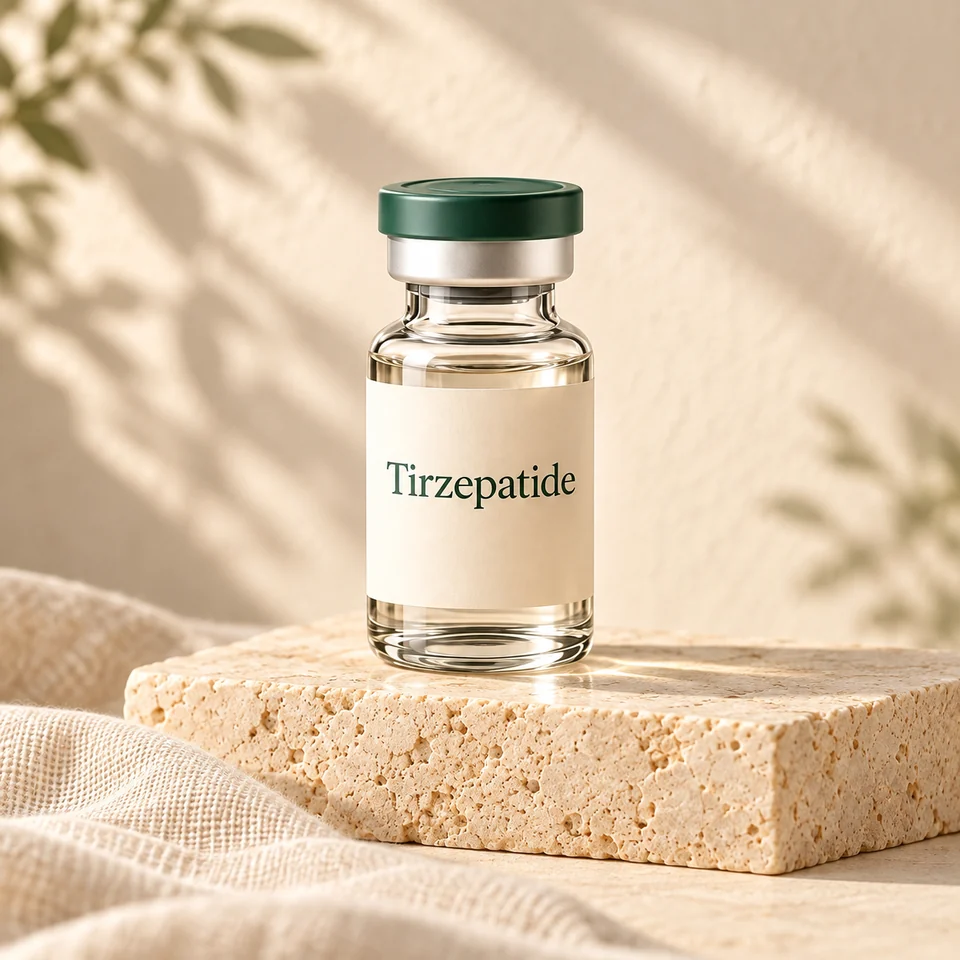 Illustrative Tirzepatide vial.